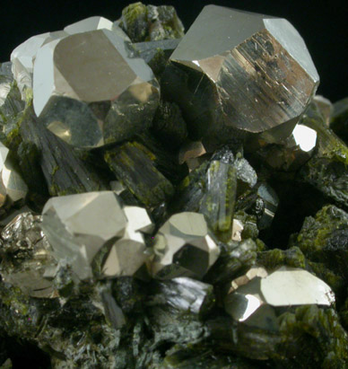 Epidote and Pyrite from Karzamkul Mine, 90 km from Rudniy, Kazakhstan