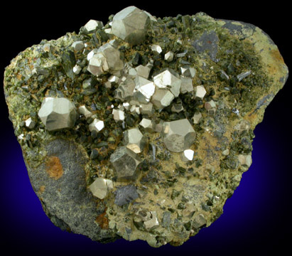 Pyrite with Epidote from Karzamkul Mine, 90 km from Rudniy, Kazakhstan