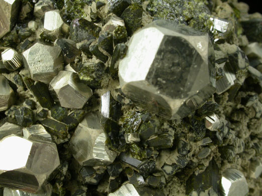 Pyrite with Epidote from Karzamkul Mine, 90 km from Rudniy, Kazakhstan