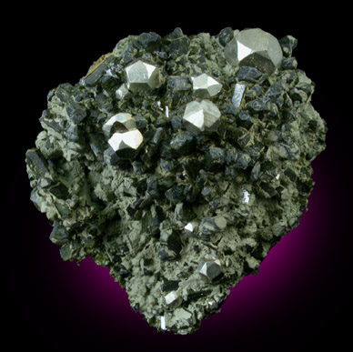 Pyrite with Epidote from Karzamkul Mine, 90 km from Rudniy, Kazakhstan