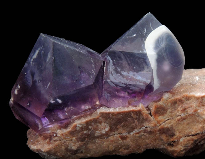 Quartz var. Amethyst with Hyalite Opal from Balkhash Lake, near Preozersk, Karaganda Oblast, Kazakhstan