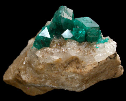 Dioptase from Altyn-Tyube, 66 km east of Karagandy, Karaganda Oblast', Kazakhstan (Type Locality for Dioptase)