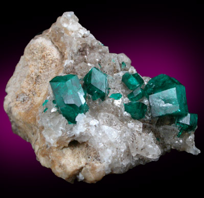 Dioptase from Altyn-Tyube, 66 km east of Karagandy, Karaganda Oblast', Kazakhstan (Type Locality for Dioptase)