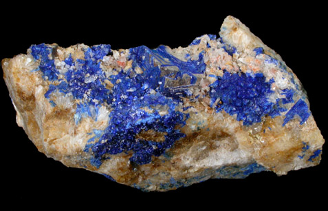 Linarite on Fluorite from Sunshine #1 Adit, Blanchard Mine, Hansonbourg District, Socorro County, New Mexico