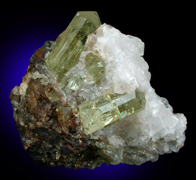 Fluorapatite in Quartz from Cerro de Mercado, Durango, Mexico