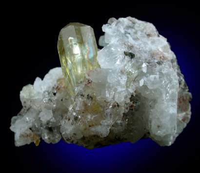 Fluorapatite in Quartz from Cerro de Mercado, Durango, Mexico