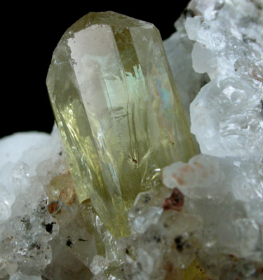 Fluorapatite in Quartz from Cerro de Mercado, Durango, Mexico