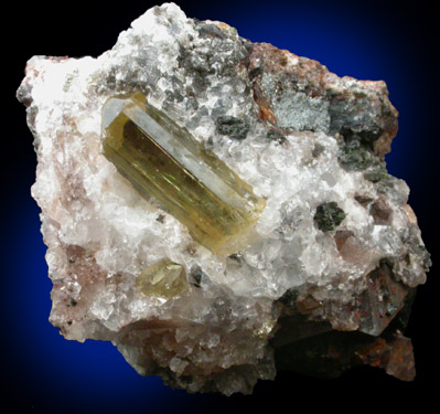 Fluorapatite in Quartz from Cerro de Mercado, Durango, Mexico