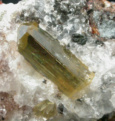 Fluorapatite in Quartz from Cerro de Mercado, Durango, Mexico