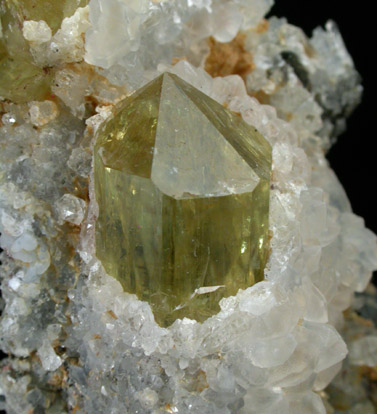 Fluorapatite in Quartz from Cerro de Mercado, Durango, Mexico