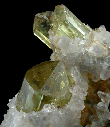 Fluorapatite in Quartz from Cerro de Mercado, Durango, Mexico