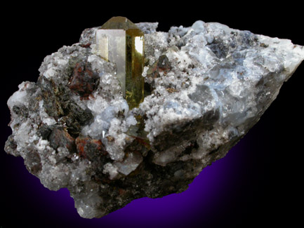 Fluorapatite in Quartz from Cerro de Mercado, Durango, Mexico