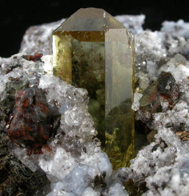 Fluorapatite in Quartz from Cerro de Mercado, Durango, Mexico