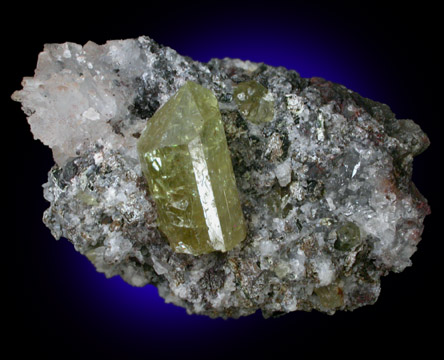 Fluorapatite in Quartz from Cerro de Mercado, Durango, Mexico