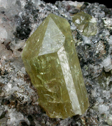 Fluorapatite in Quartz from Cerro de Mercado, Durango, Mexico