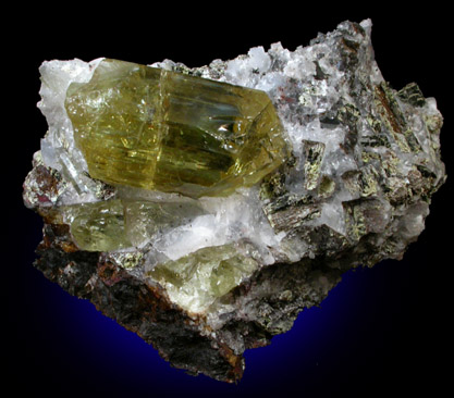 Fluorapatite in Quartz from Cerro de Mercado, Durango, Mexico