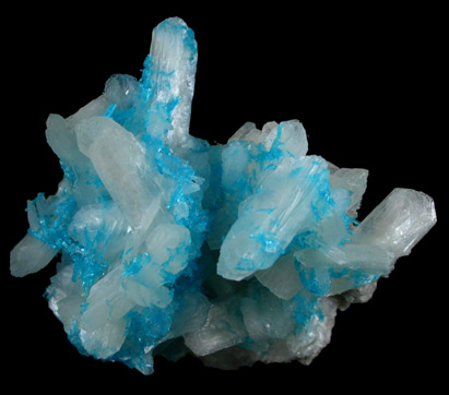 Cavansite on Stilbite from Wagholi Quarry, Maharashtra, India