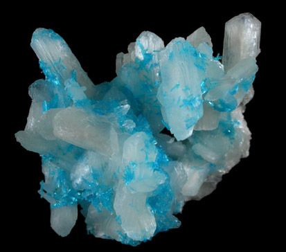 Cavansite on Stilbite from Wagholi Quarry, Maharashtra, India