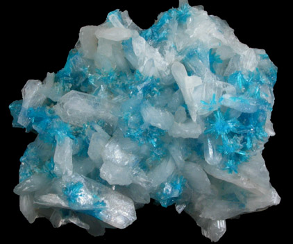 Cavansite on Stilbite from Wagholi Quarry, Maharashtra, India