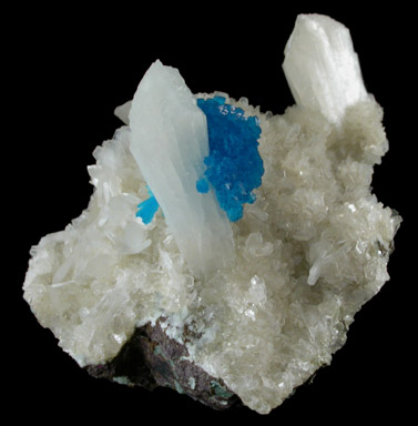 Cavansite on Stilbite from Wagholi Quarry, Maharashtra, India