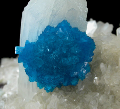 Cavansite on Stilbite from Wagholi Quarry, Maharashtra, India