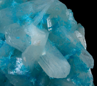 Cavansite on Stilbite from Wagholi Quarry, Maharashtra, India