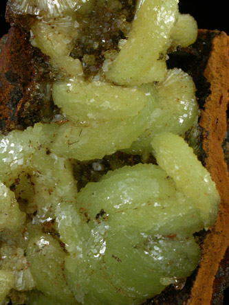 Adamite (pinwheel crystal formations) from Mina Ojuela, Mapimi, Durango, Mexico