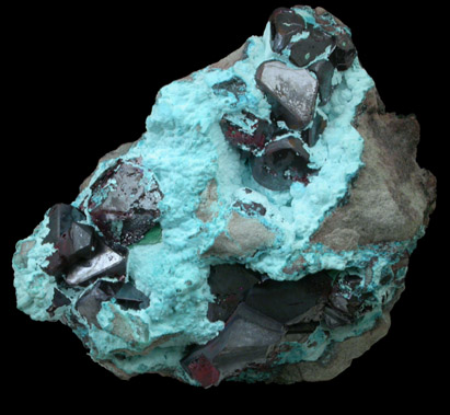 Cuprite in Chrysocolla from Mashamba West Mine, 13 km west of Kolwezi, Katanga Copperbelt, Lualaba Province, Democratic Republic of the Congo