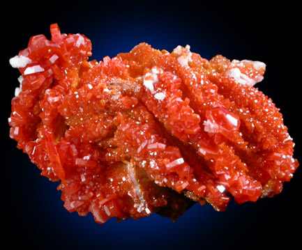 Vanadinite on Barite from Mibladen, Haute Moulouya Basin, Zeida-Aouli-Mibladen belt, Midelt Province, Morocco