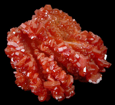 Vanadinite on Barite from Mibladen, Haute Moulouya Basin, Zeida-Aouli-Mibladen belt, Midelt Province, Morocco