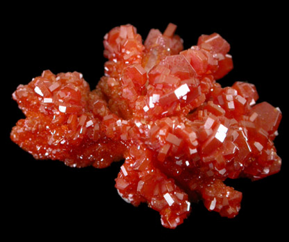 Vanadinite on Barite from Mibladen, Haute Moulouya Basin, Zeida-Aouli-Mibladen belt, Midelt Province, Morocco