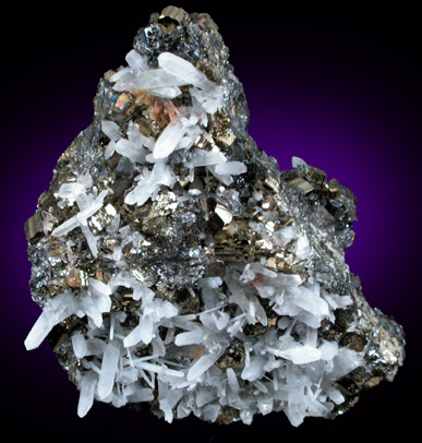 Pyrite and Quartz from Huaron District, Cerro de Pasco Province, Pasco Department, Peru