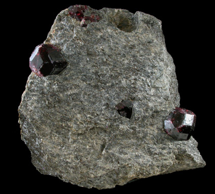 Almandine Garnet in schist from Garnet Ledge, east shore of Stikine River Delta, 11 km north of Wrangell, Alaska