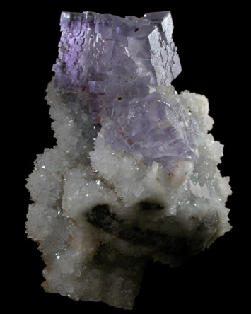 Fluorite on Quartz from Mina La Viesca, Huergo, La Collada, Siero, Asturias, Spain