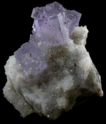 Fluorite on Quartz from Mina La Viesca, Huergo, La Collada, Siero, Asturias, Spain