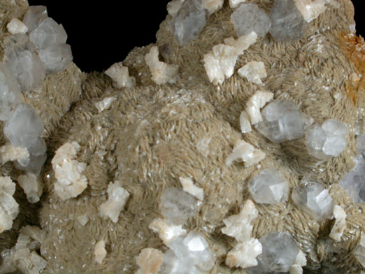 Dolomite and Quartz on Barite from Blackdene Mine, Ireshopeburn, Weardale, County Durham, England