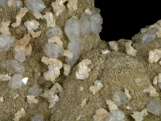 Dolomite and Quartz on Barite from Blackdene Mine, Ireshopeburn, Weardale, County Durham, England