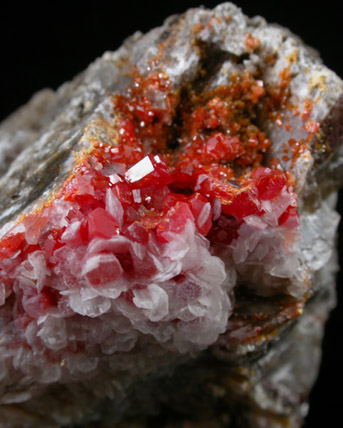 Vanadinite, Aragonite, Calcite from Old Yuma Mine, west of Tucson, Pima County, Arizona