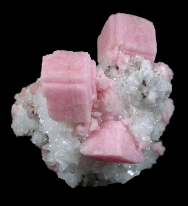 Rhodochrosite on Quartz from American Tunnel, Sunnyside Mine, Eureka District, San Juan County, Colorado