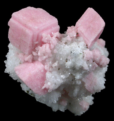 Rhodochrosite on Quartz from American Tunnel, Sunnyside Mine, Eureka District, San Juan County, Colorado