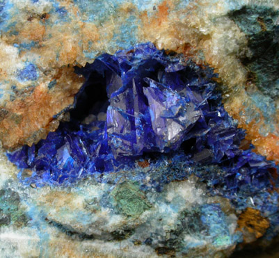 Linarite from Red Gill Mine, Caldbeck Fells, Cumbria, England