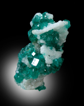 Dioptase and Calcite from Tsumeb Mine, Otavi-Bergland District, Oshikoto, Namibia