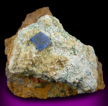 Boleite with Pseudoboleite on matrix from Amelia Mine, Boleo District, near Santa Rosala, Baja California Sur, Mexico (Type Locality for Boleite and Pseudoboleite)