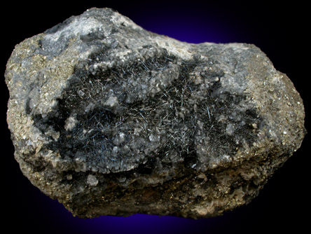 Boulangerite on Pyrite from Noche Buena Mine, Mazapil, Zacatecas, Mexico