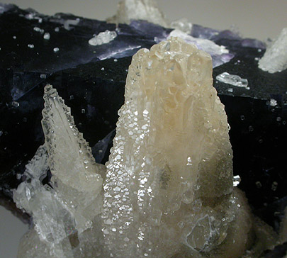 Calcite on Fluorite from Minerva #1 Mine, Cave-in-Rock District, Hardin County, Illinois