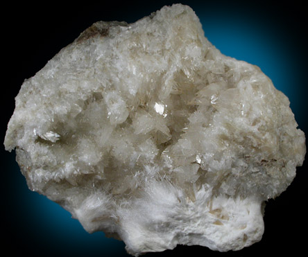 Ulexite on Colemanite from Kramer District, Boron, Kern County, California