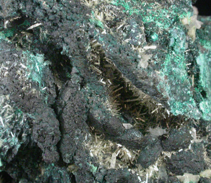 Mimetite and Dolomite on Tennantite from Tsumeb Mine, Otavi-Bergland District, Oshikoto, Namibia