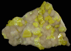 Sulfur on Aragonite from Agrigento District (Girgenti), Sicily, Italy