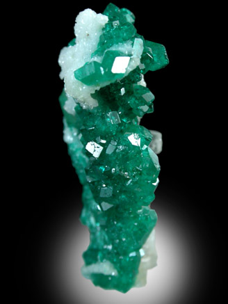 Dioptase on Calcite from Tsumeb Mine, Otavi-Bergland District, Oshikoto, Namibia