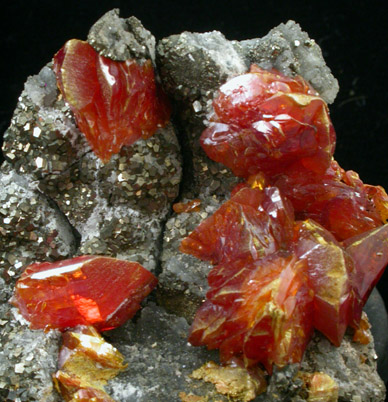 Orpiment on Pyrite from Quiruvilca District, Santiago de Chuco Province, La Libertad Department, Peru